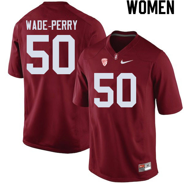 Women #50 Dalyn Wade-Perry Stanford Cardinal College Football Jerseys Sale-Cardinal